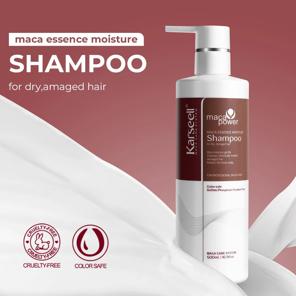 Original Karseell 500ml Moisture Shampoo Argan Oil  Moisturizing Smooth Shampoo Hair Care Set 1/2/3pcs for Dry and Damaged Hair