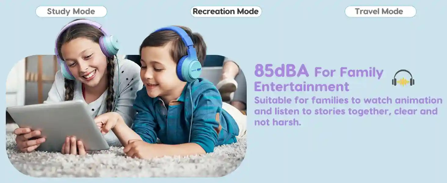 Wired Kids Over-Ear Headphones – Stereo Sound – Tidesmit Series Tidesmit