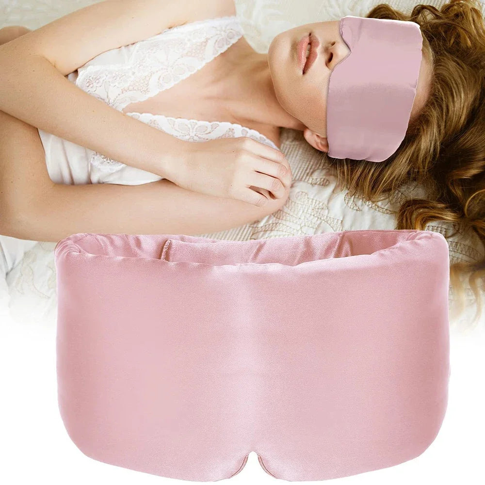 100% Mulberry Silk Sleep Mask Eye Mask for Women Man with Adjustable Band, for Side Sleeper Blackout Sleep Mask for Travel Rest