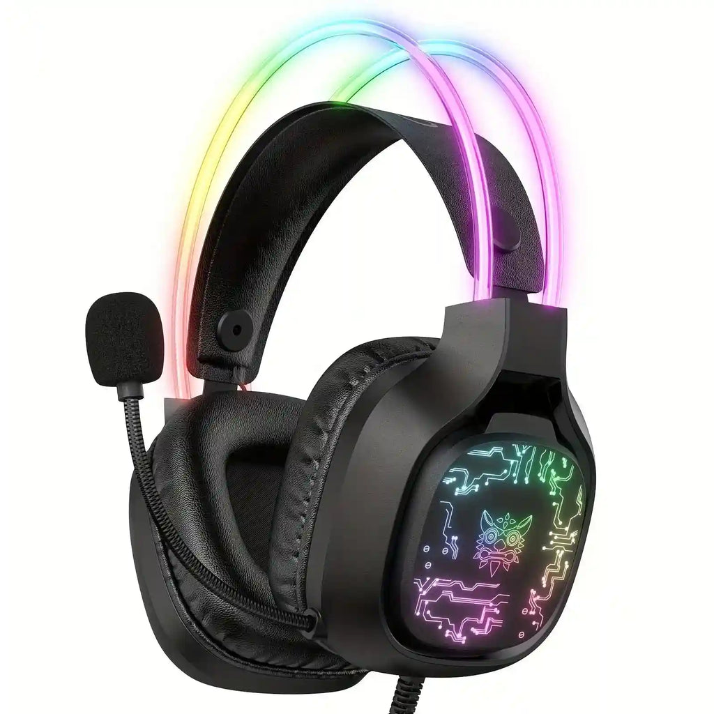 Gaming Headset with Noise-Canceling Mic - Over-Ear PC Audio black Tidesmit
