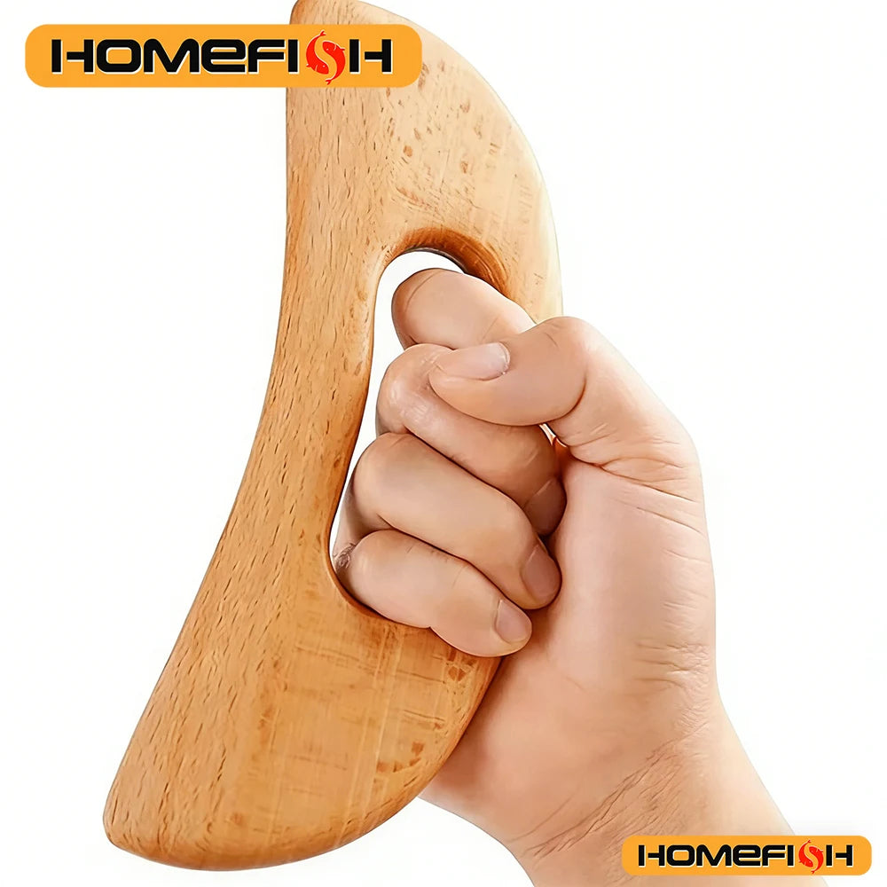 Wooden Gua Sha Scraping Tool | Half-Moon Ivory Body Massager Body Shaping Massage Equipment Tidesmit