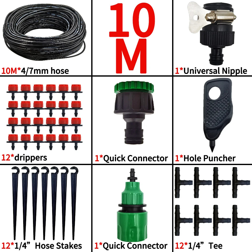 OASIS 5M-25M DIY Drip Irrigation System Automatic Watering Garden Hose Micro Drip Garden Watering Kits with Adjustable Drippers