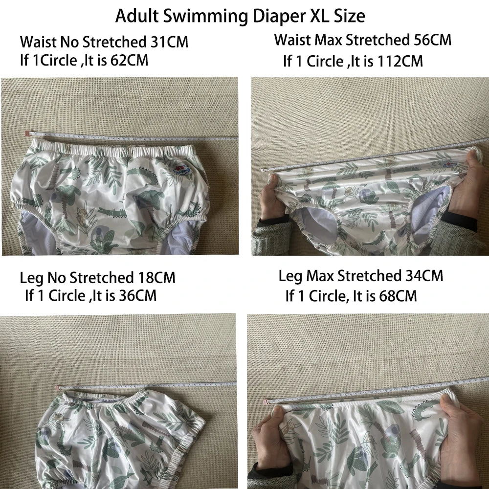 XL Size Oversize ABDLS Adult Nappy Pool Diapers Waterproof Pants Adult Swimming Diapers For Special Need Man And Women Disabled