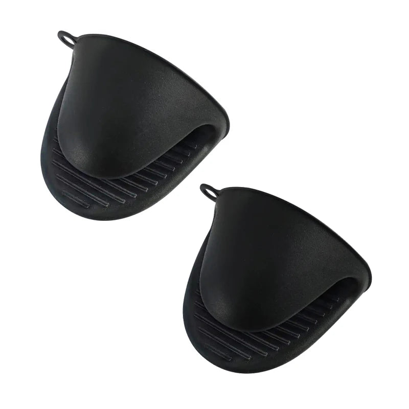 Black anti-scald air fryer rack handle clips, 2-piece set