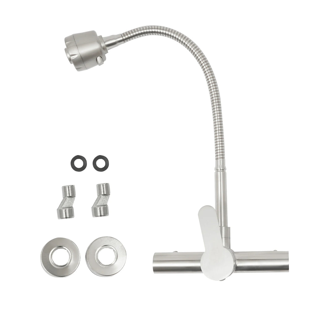 360° Rotatable Faucet with 2 Water Modes, Wall Mounted Kitchen Faucet, Hot and Cold Water Tap for Kitchen Bathroom