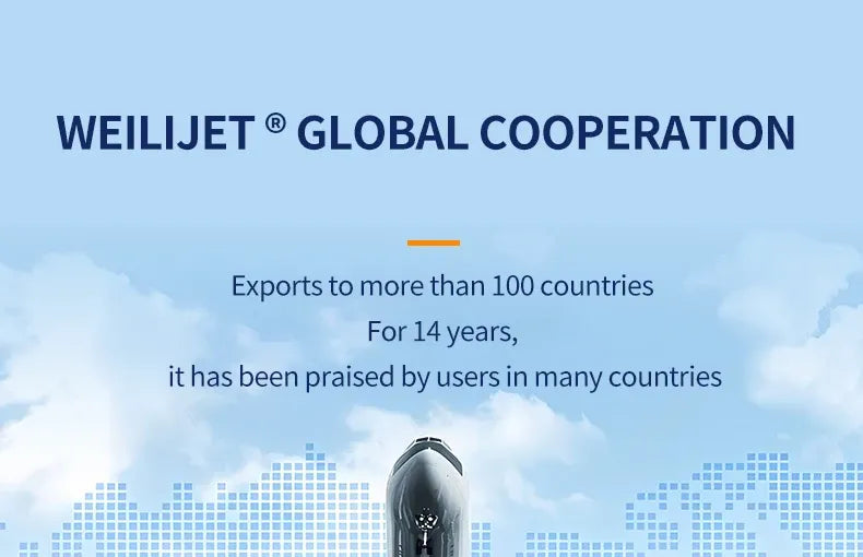 WEILJET global cooperation promotional banner for inkjet printer exports