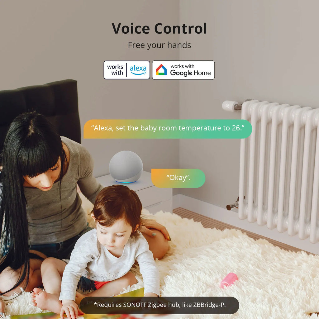1-6PCS SONOFF TRVZB Zigbee Thermostatic Radiator Valve Smart Home eWeLink App Remote Control Works with SONOFF ZB Bridge-P