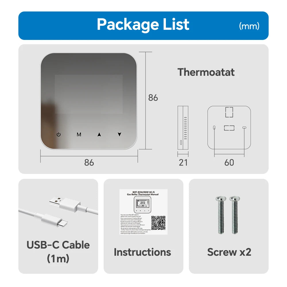 WiFi Thermostat for Boiler Battery Powered Accurate Heating Cooling Control for Your Home Compatible with Alexa Google Alice