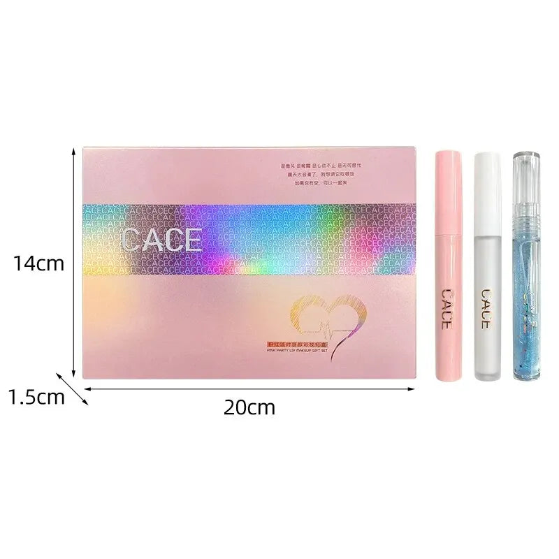 Tidesmit CACE matte liquid lipstick set with lip plumper and necklace shade swatch detail view