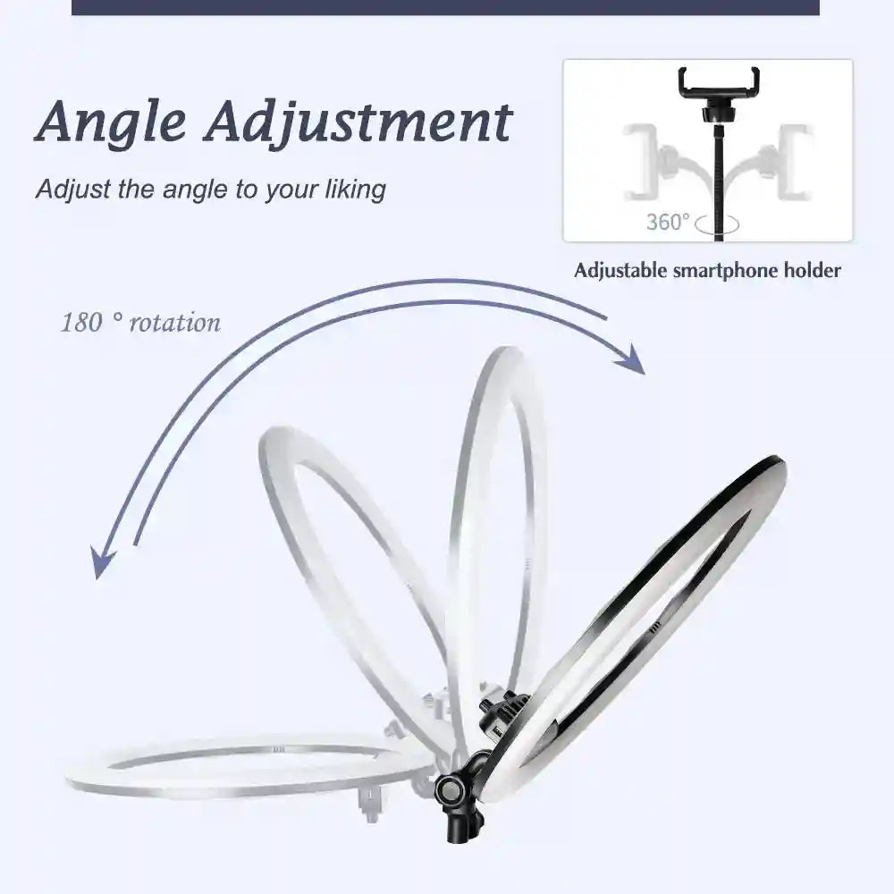 18 Inch Ring Light with Tripod Stand - Adjustable Professional LED Lamp Tidesmit