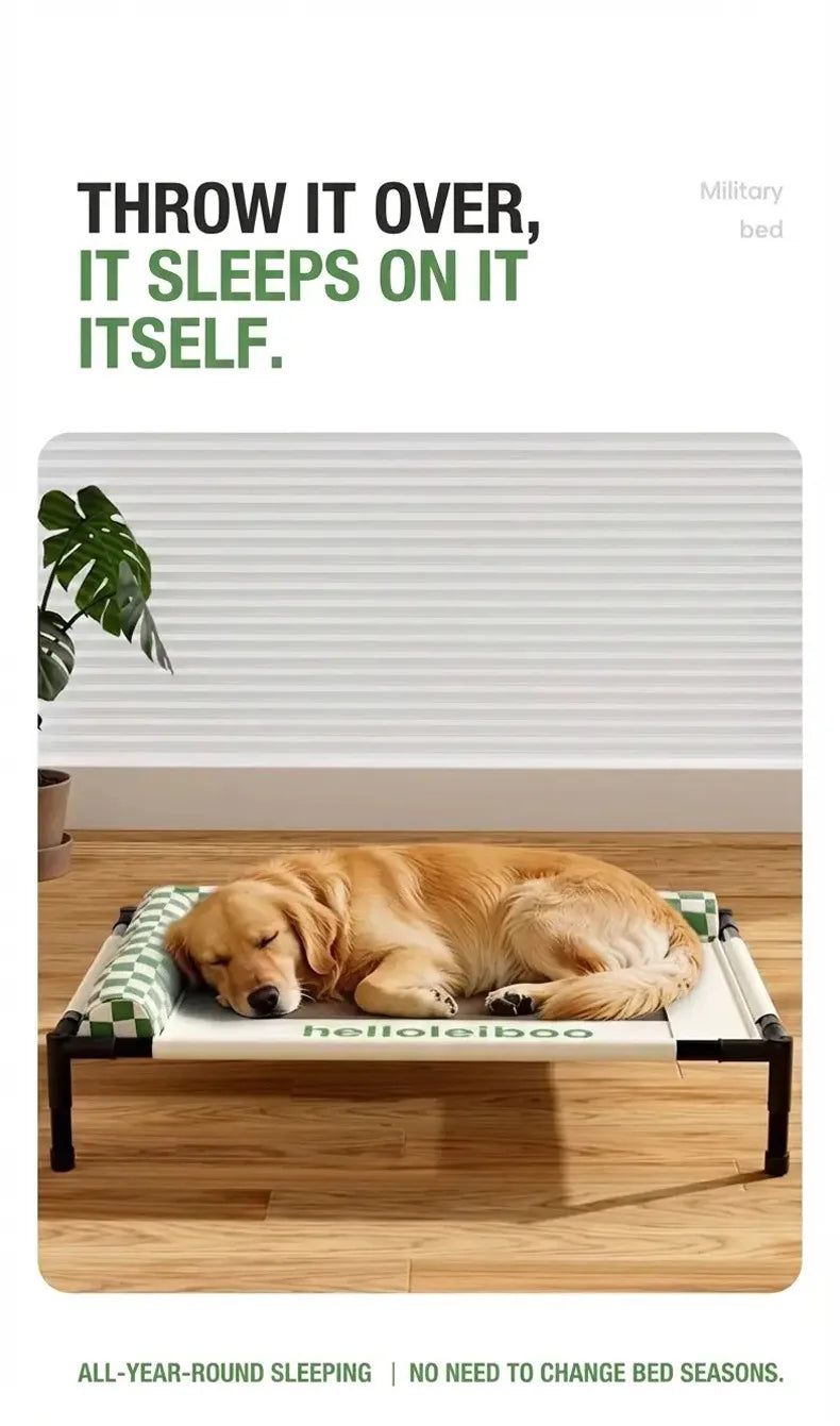 New Style Raised Mesh Cat Dog Off-The-Ground Pet Bed Removable And Washable Breathable Pet Sofa Moisture-Proof With Pilloww