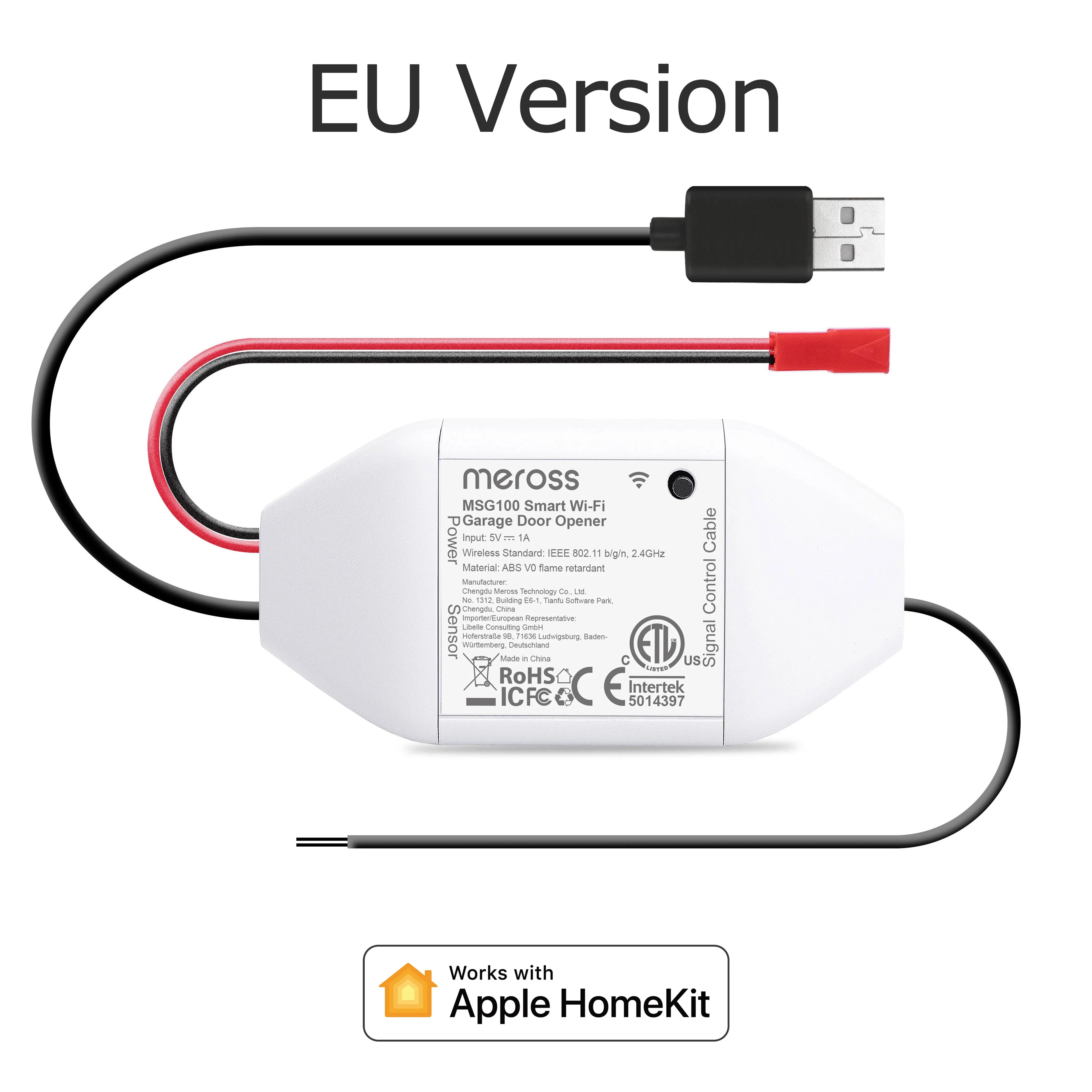 EU version Smart WiFi garage door opener module with USB cable