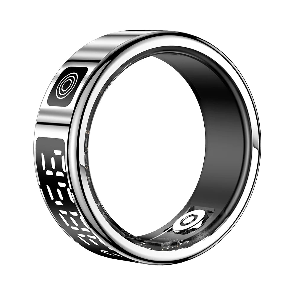 2025 New RS08 Smart Ring 5ATM Waterproof Health Fitness Rings Heart Rate and Blood Oxygen Monitor for Men Women for iOS Android Silver China Mainland Tidesmit