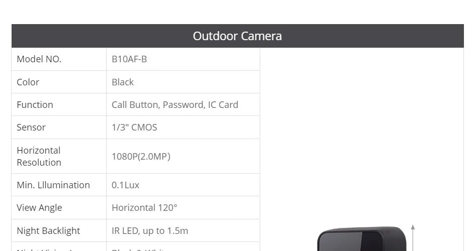 4 Wire Waterproof Doorbell Camera B10AF-B Password RFID Access for HOMSECUR WIFI FHD 1080P Video Doorphone Intercom