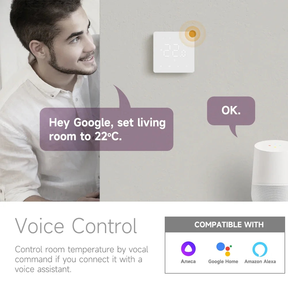 Beok Zigbee Floor Heating Thermostat  Tuya Programmable Smart Home Thermoregulator with Alexa Google Home Alice