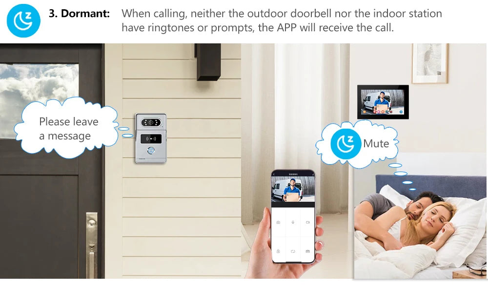 support tuya app Smart Video Intercom 1080P AHD WiFi Access Control System Camera Monitor Villa Home Security