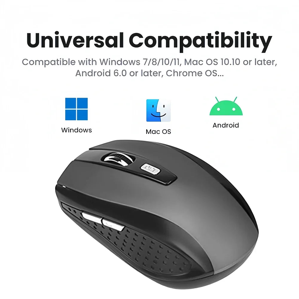 2.4G Wireless Mouse Gaming Mouse Ergonomic Mouse 6 Buttons 800-1200-1600 DPI Optical Office Mouse Mice for PC Laptop MacBook