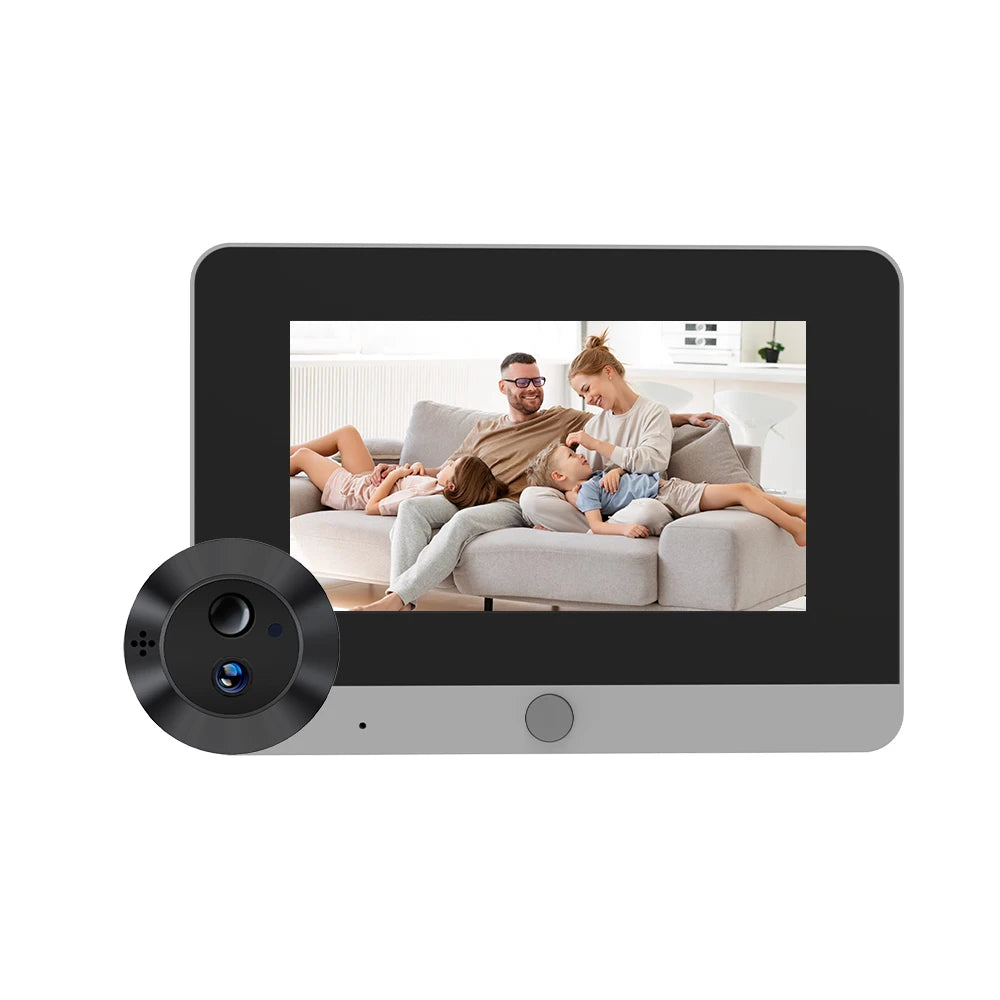 5Inch 10000mAh Two Way Audio 2MP Tuya SmartLife WiFi Digital Door Eye Peephole Viewer Infrared 940NM Night Vision PIR Camera