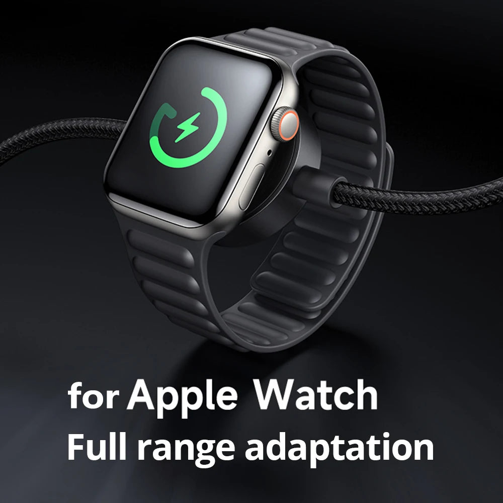 2-in-1 Apple Watch Wireless Charger - Fast Qi Certified Charging Cable Tidesmit