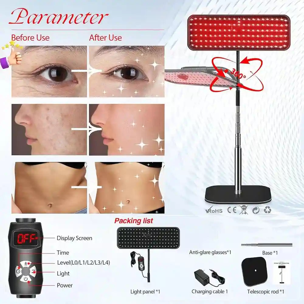 Red Light Therapy Panel for Pain Relief and Skin Care - Tidesmit Relaxation Treatment Tidesmit