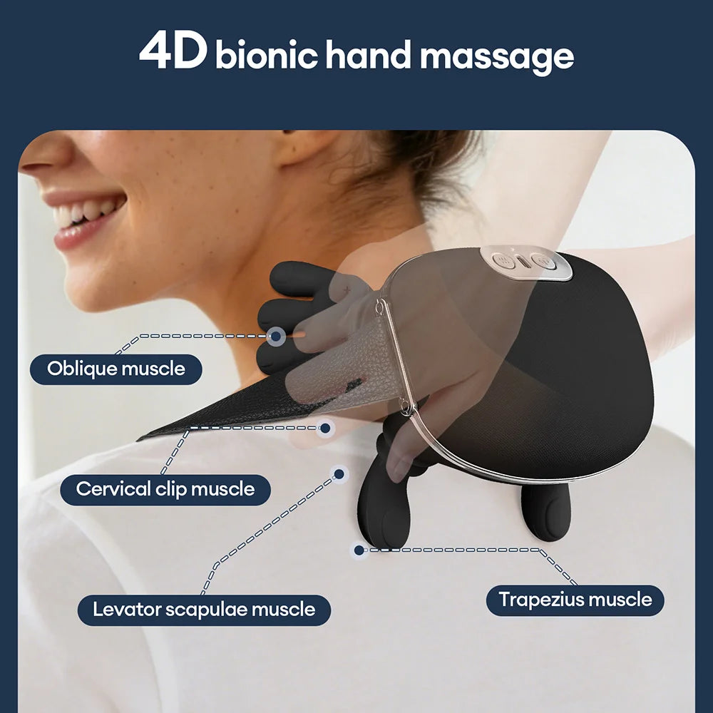 Electric Neck and Shoulder Massager – Deep Tissue Heat Therapy Shawl Back Massage Instrument Tidesmit