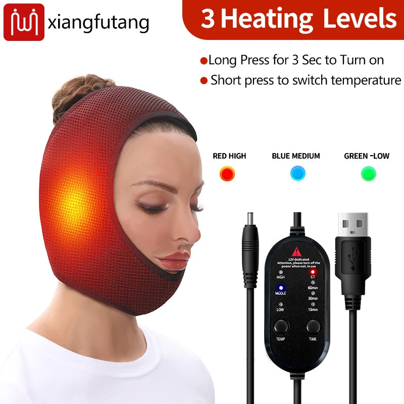 Heating Facial Wrap for TMJ Pain Relief | 3-Heat Timer EU/UK/US Massage Cushion Tidesmit