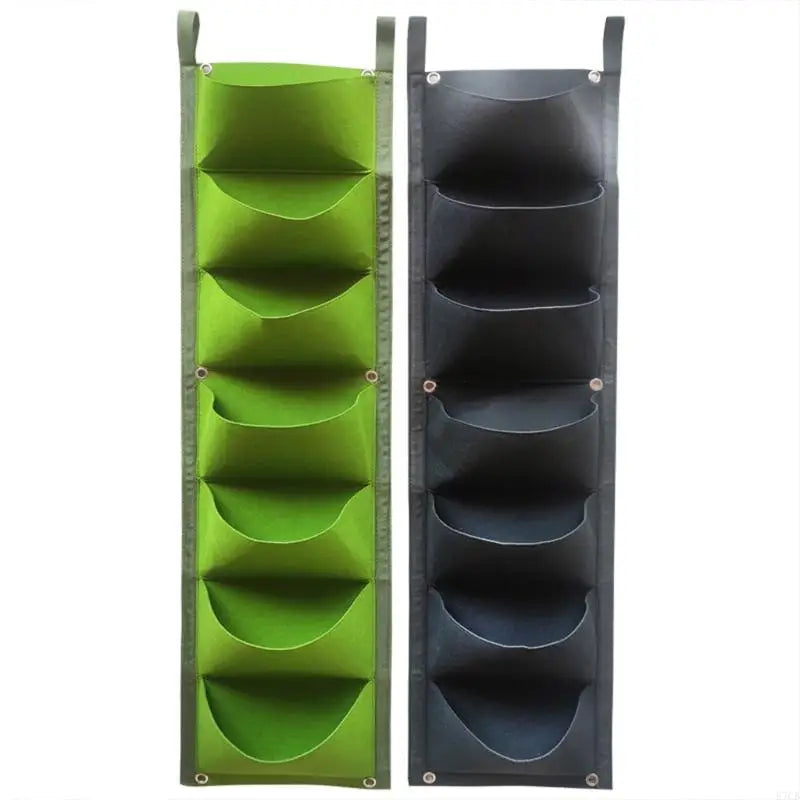 2Pack Breathable Nonwoven Wall Planter 7 Pocket Vertical Grow Bag For Garden E7CB
