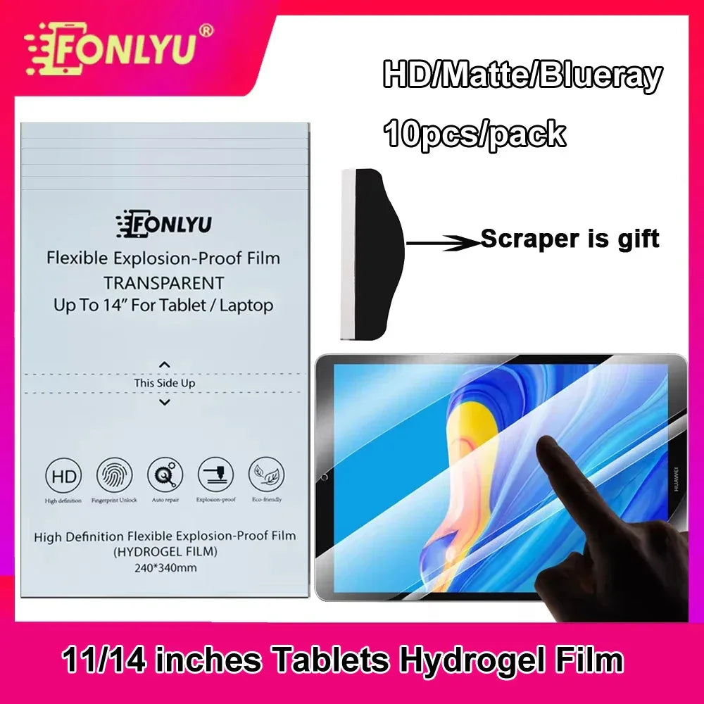 Tablet Screen Protector TPU Hydrogel Sheets - 14 Inch HD Anti-Scratch 10 Pack Tidesmit