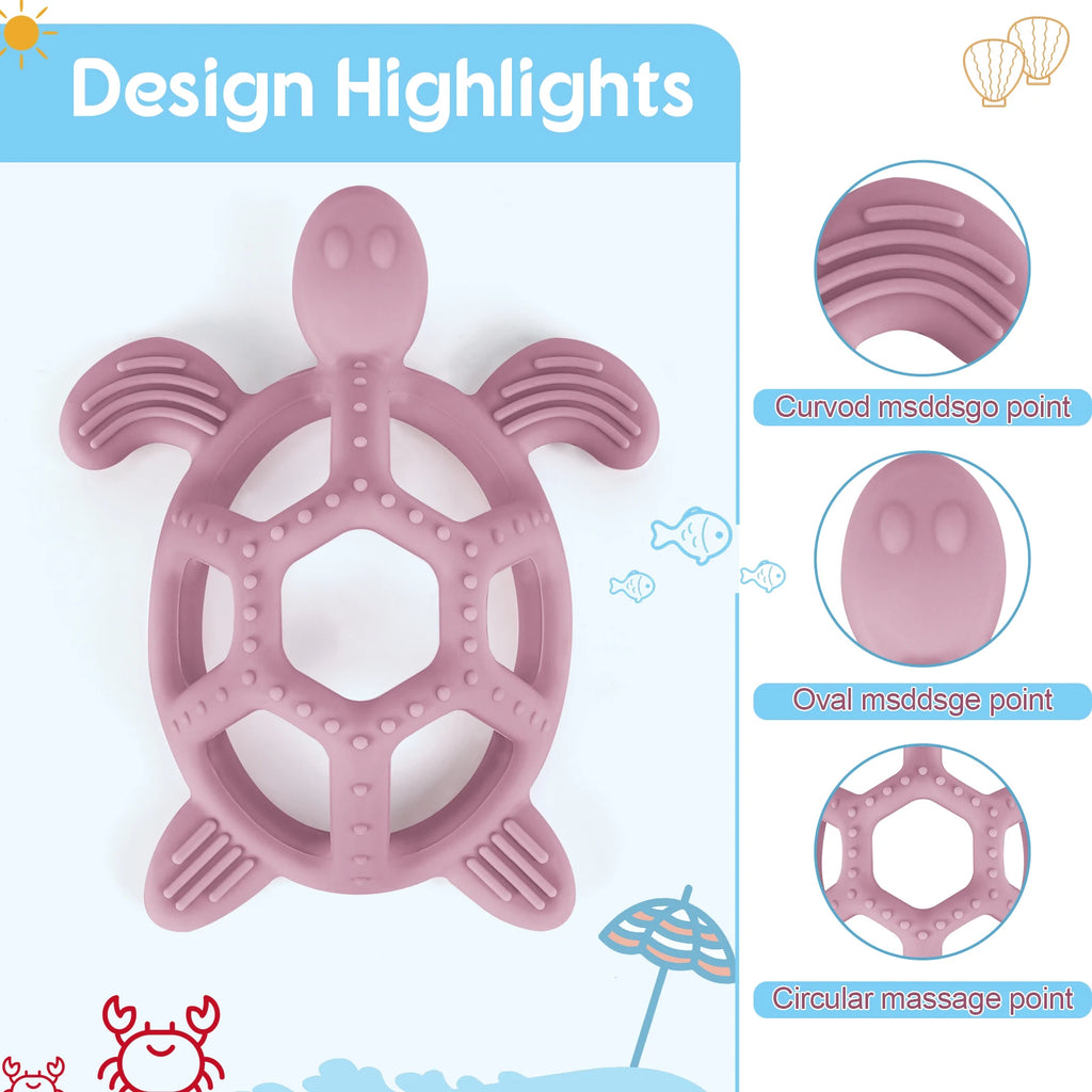 1PC Silicone Baby Teether Toy Minnie Turtle Cartoon Design Silicone Teether Rodent for Teething Relief Baby Teethers Gift