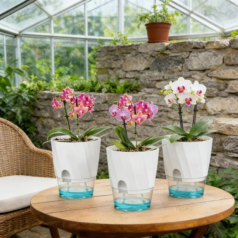 Self Watering Plants Pots Lazy Hydroponic Flower Preventing Drought Flowerpot with Injection Hole Indoor Outdoor Garden Supplies