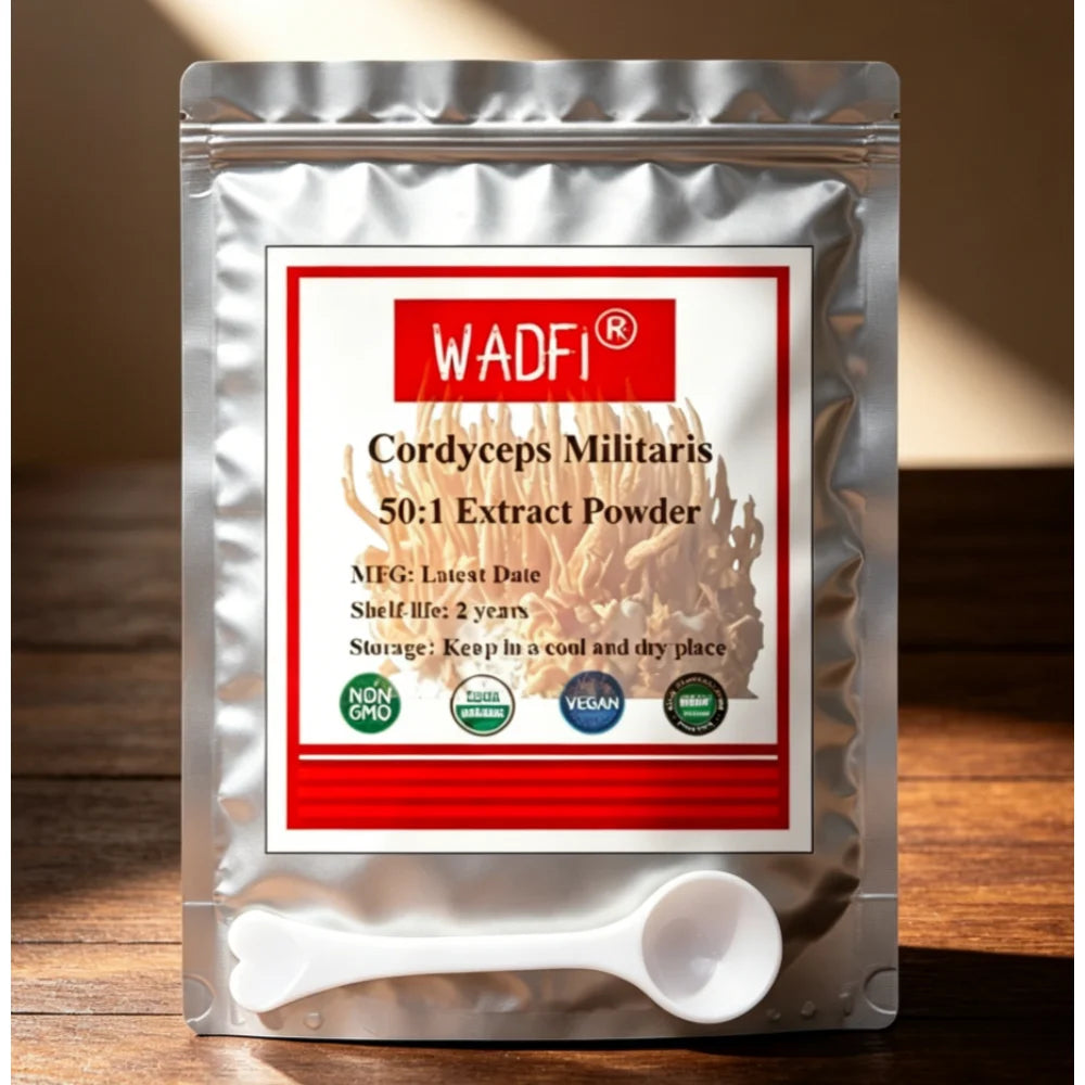 Factory Professional Sealing and Customized Packaging Cordyceps Militaris Extract Powder 50:1,4-layer Bags Pack