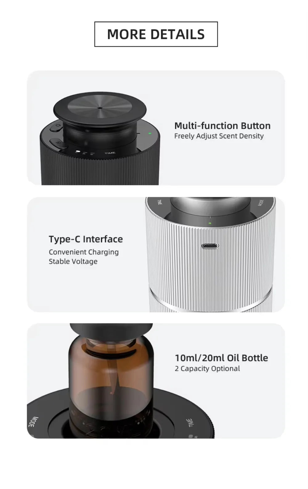 Portable Car Aroma Diffuser Battery Operated Scent Air Machine USB Rechargeable Waterless Diffuser For Essential Oil Nebulizer