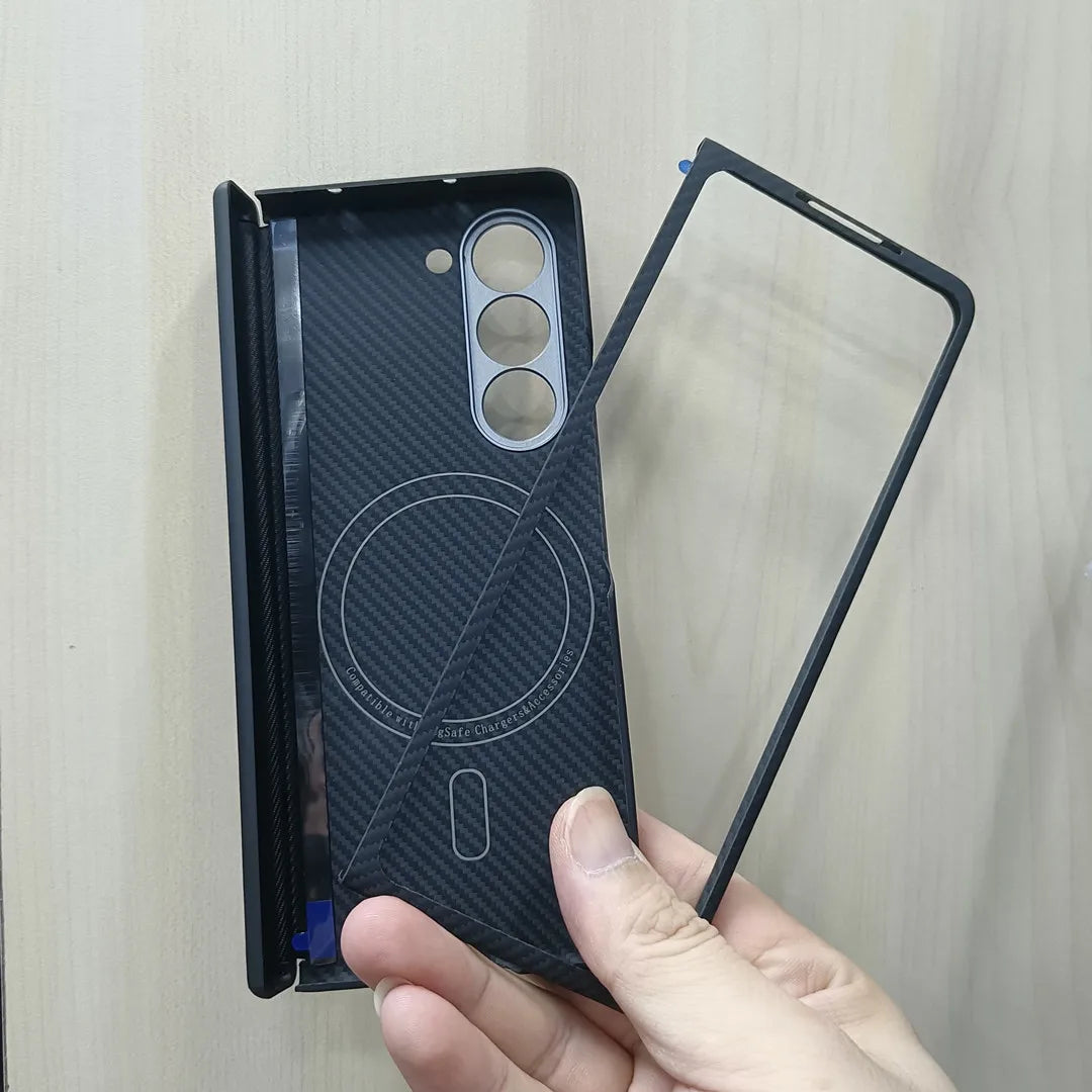 Samsung Galaxy Z Fold 6 Carbon Fiber Case - Slim Military-Grade Cover Kit 1 Tidesmit
