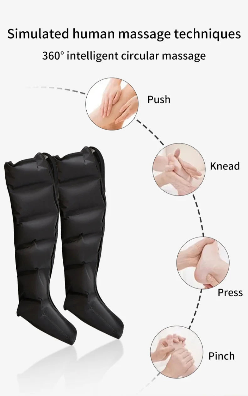 Air Pressure Leg Massager with Heat Therapy & Deep Tissue Relief Back Massage Instrument Tidesmit