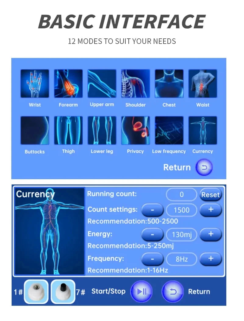 Shockwave Therapy Machine for Back Pain Relief - Portable Electric Device Massage Chairs Tidesmit