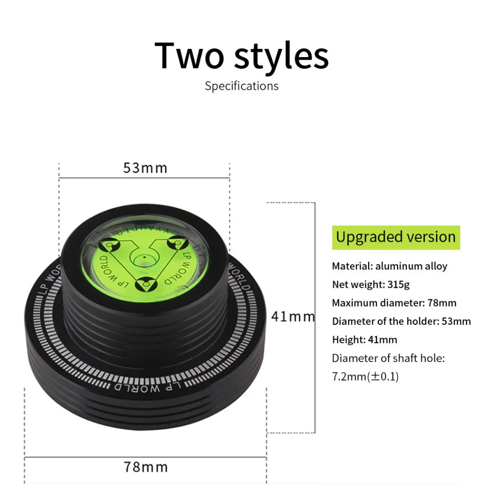 50Hz LP Vinyl Record Player Universal Music Player Aluminum Alloy Disc Turntable Stabilizer With Level Accessories Weight Clamp