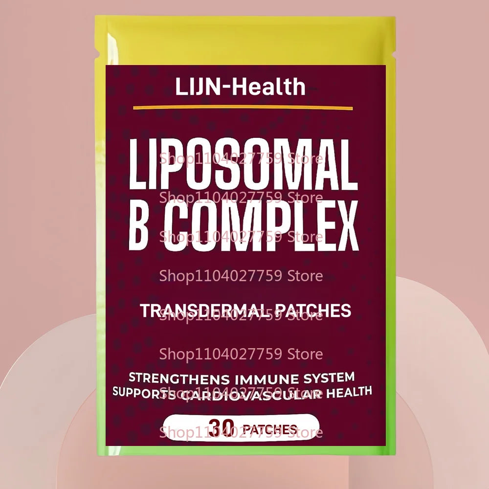 30 Patches Liposomal B Vitamins Complex Transdermal Patches High Absorption for Energy, Brain & Skin Health, Hair & Nails
