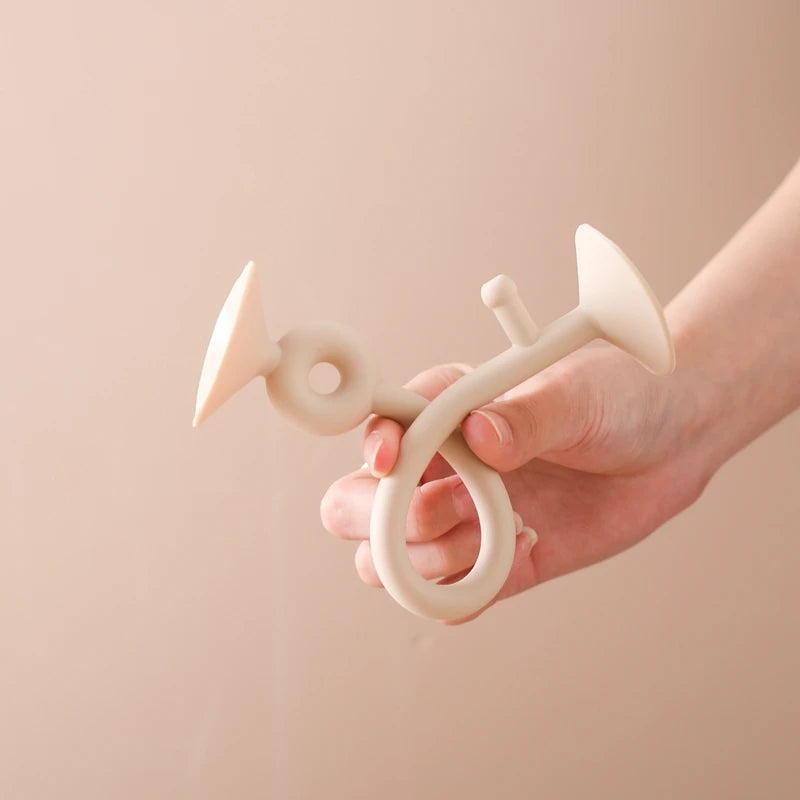 Baby Teether Toy Silicone Educational 0 12 Months Toy Montessori Silicone Teething Toys Wooden Ring Silicone Teether Accessories