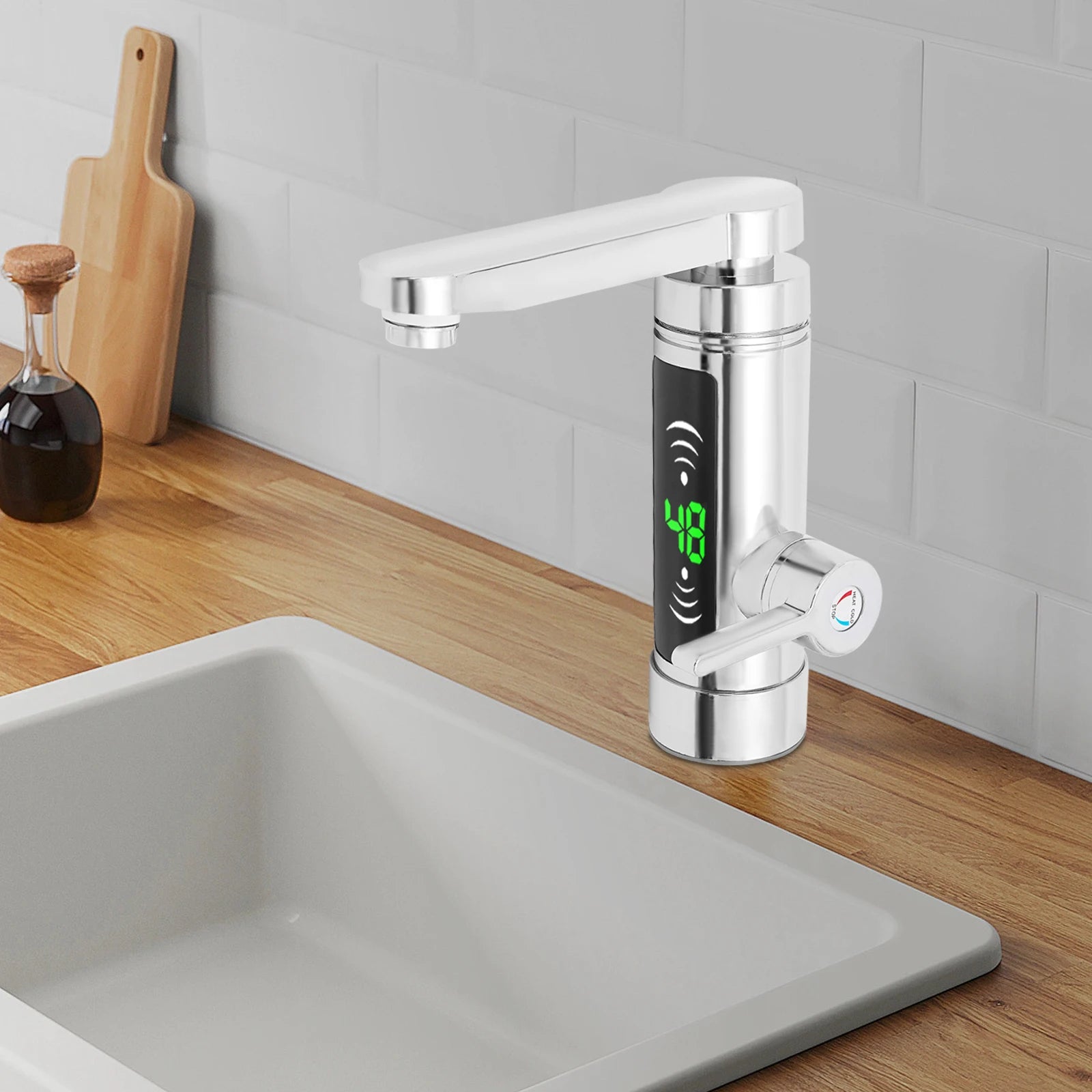 3KW Electric Fast Heating Waterfall Tap Electric Instantaneous Water Heater for Kitchen Bathroom