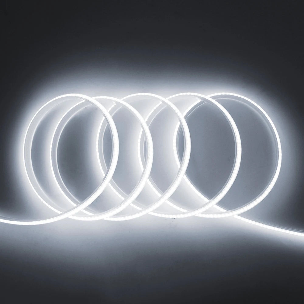 12V 24V IP68 Waterproof COB LED Strip Light 5m 10m 15m 20m 0.5m Flexible Tape IP30 320 LEDs High Density Bright Liner Lighting