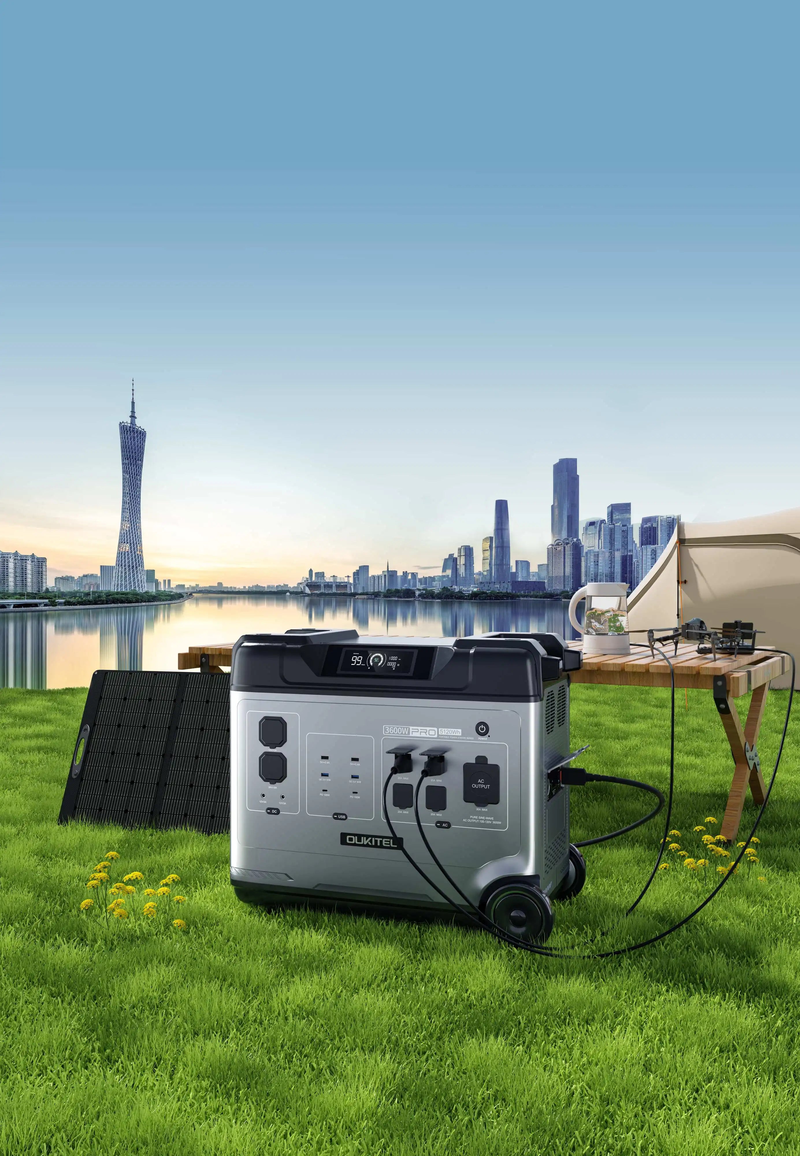 OUKITEL P5000 Pro Portable Power Station 3600W Solar Generator 5120Wh Lifepo4 Battery Home Backup Outdoor Camping Mobile power