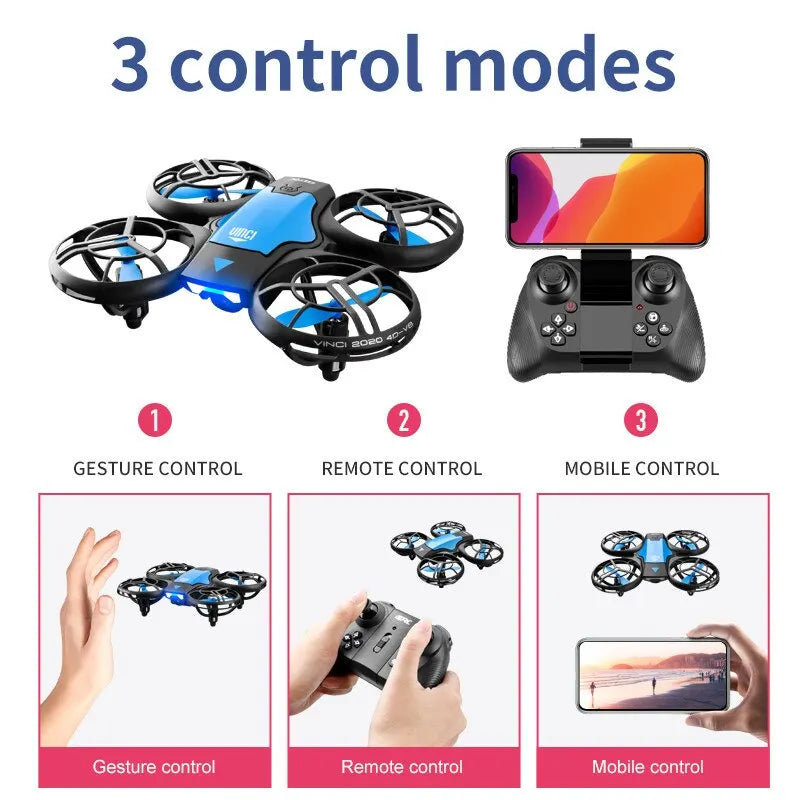 4K Camera Drone for Kids - Gesture Control Foldable Quadcopter Blue Tidesmit