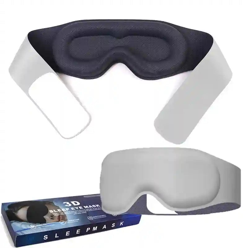 3D Sleep Eye Mask | Contoured Memory Foam - Grey, Pink & Black Eye Massage Instrument Grey Tidesmit