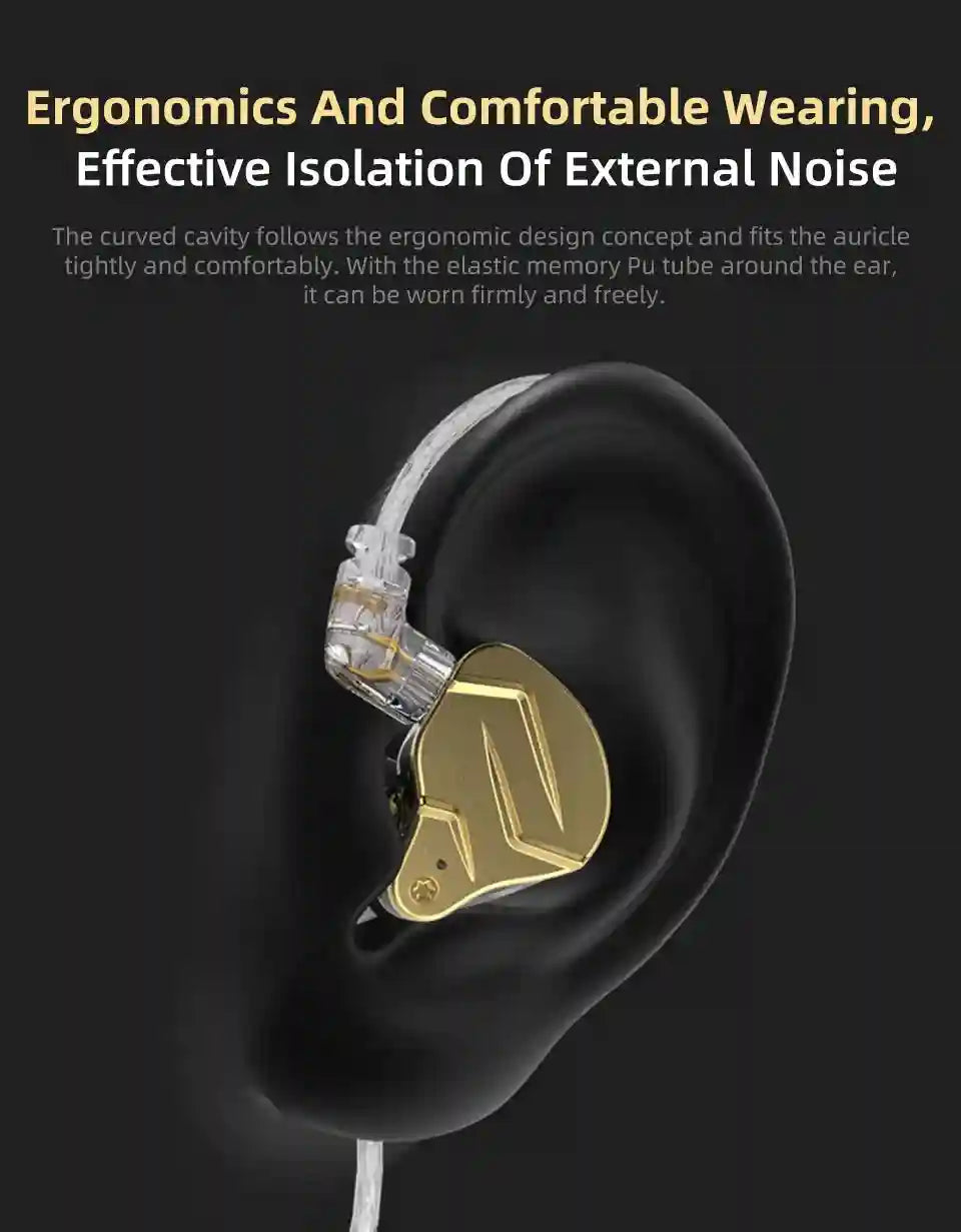 KZ ZSN Pro X Hybrid In-Ear Monitor - High-Fidelity Wired Studio Earphones Tidesmit