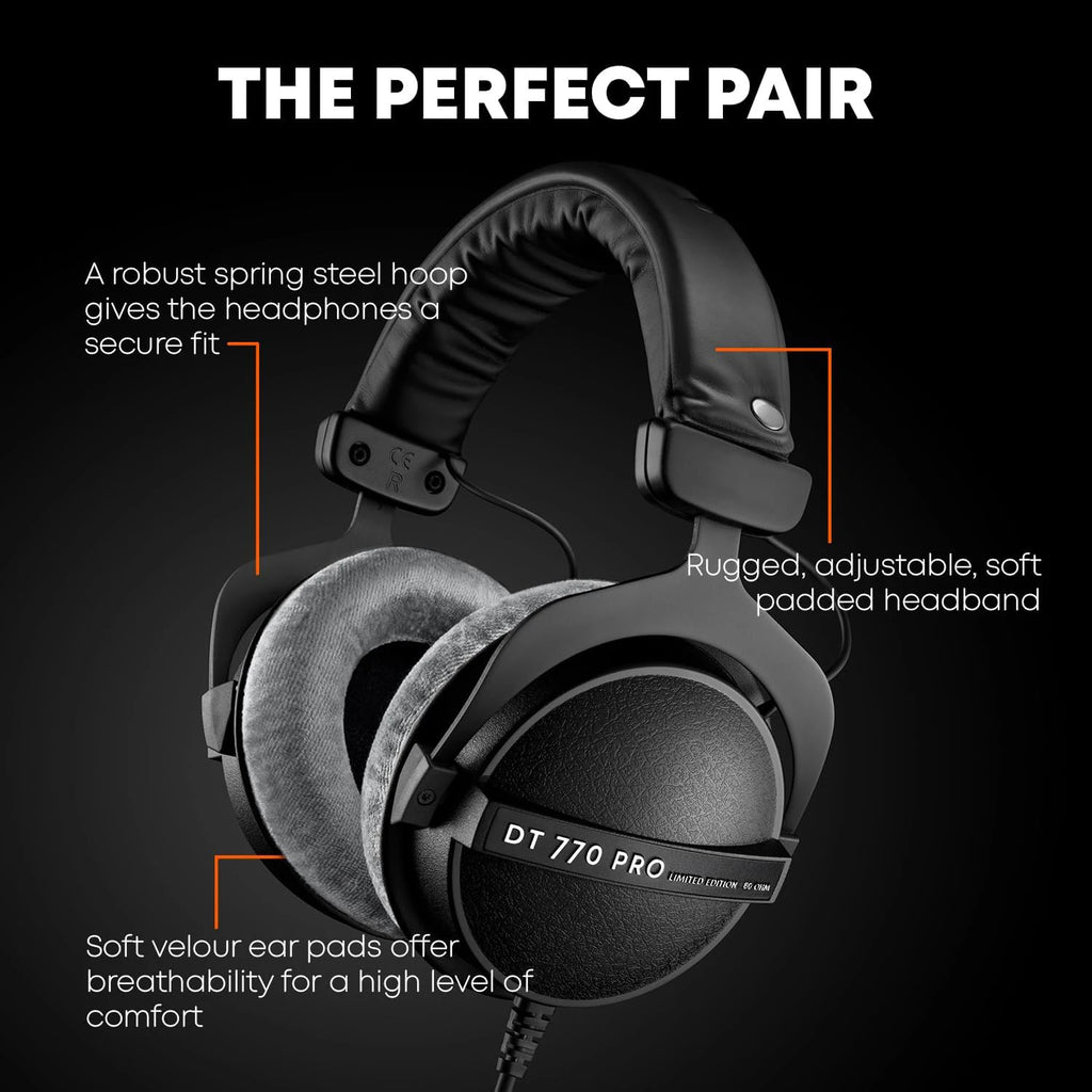 Studio Monitor Headphones 250 Ohm - Precision Wired Over-Ear Audio Tidesmit