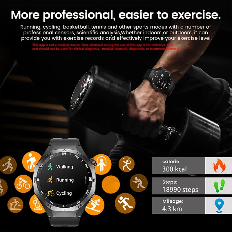 LAXASFIT Smart Watch 1.52" HD Game Dial Dynamic Dial Bluetooth Call Voice Assistant Wireless Charging Fitness Tracker