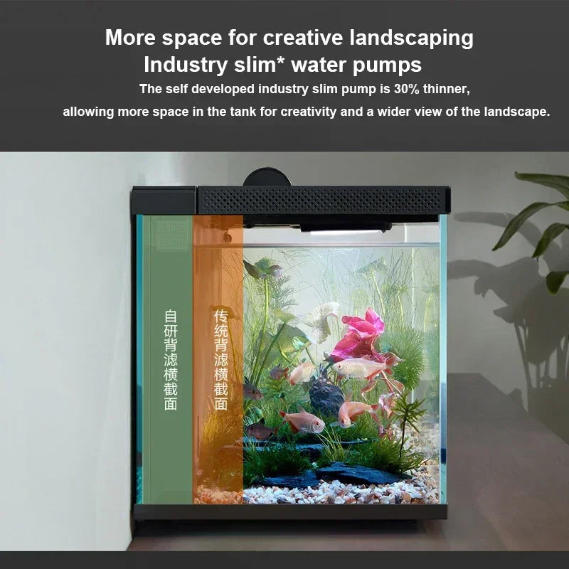 NEW MIJIA Smart Fish Tank Work With Mijia APP Mobile Controlled Remote Feeding Smart Lighting System Light Aquarium 20L-CN