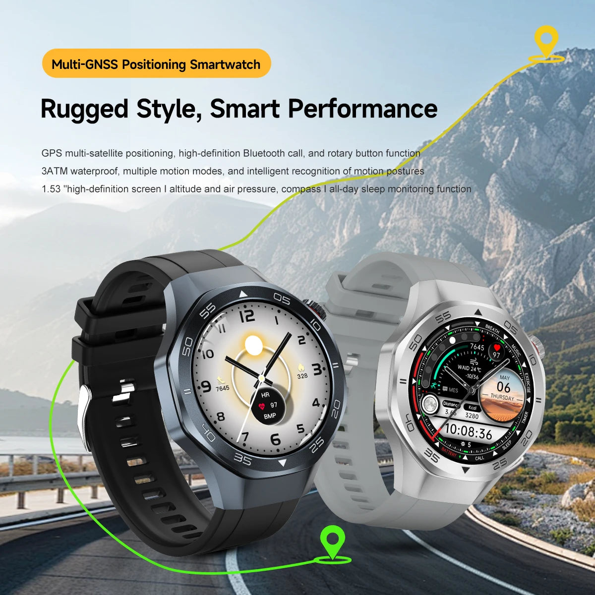 2026New Original Premium Sports SmartWatch Ultra 1.53“Display Built-in GPS Compass 3ATM Waterproof Call Fitness Tracker Bracelet
