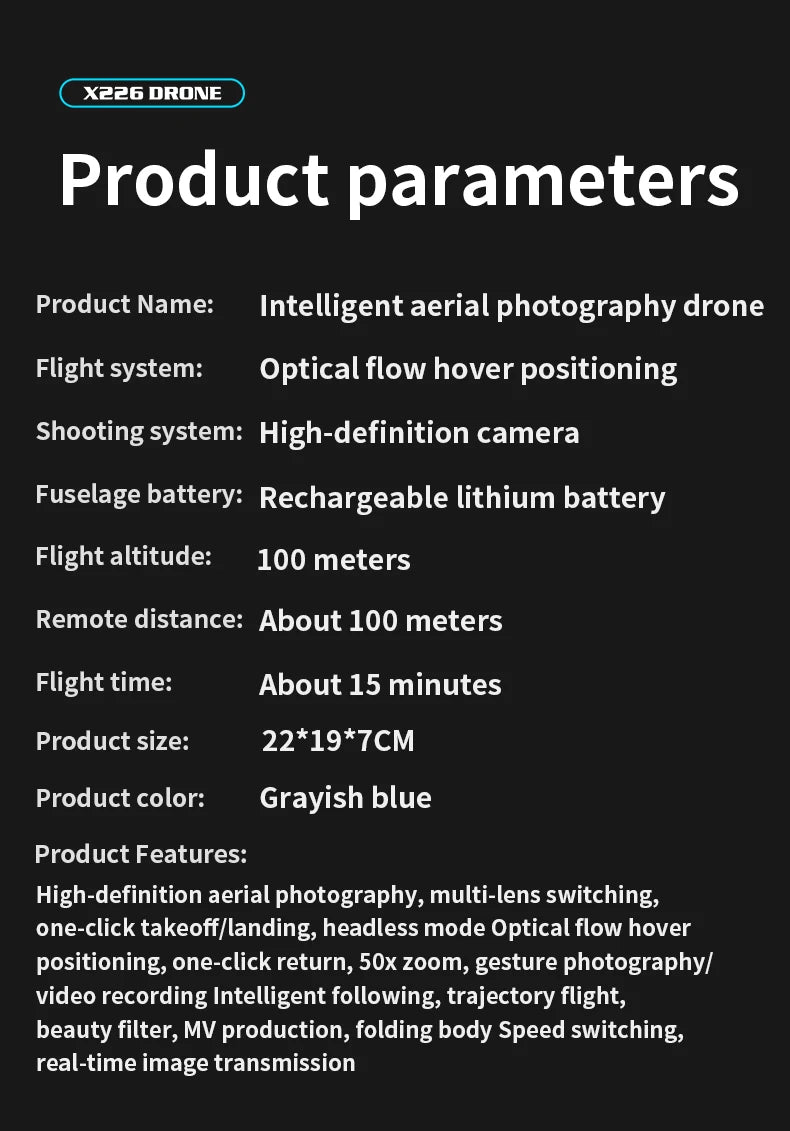 Tidesmit X226 4K Camera Drone with GPS and Obstacle Avoidance Tidesmit