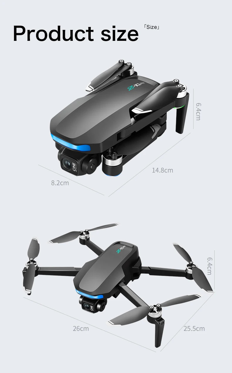 4K Camera Drone With 3-Axis Gimbal GPS - Foldable Aerial Quadcopter Tidesmit